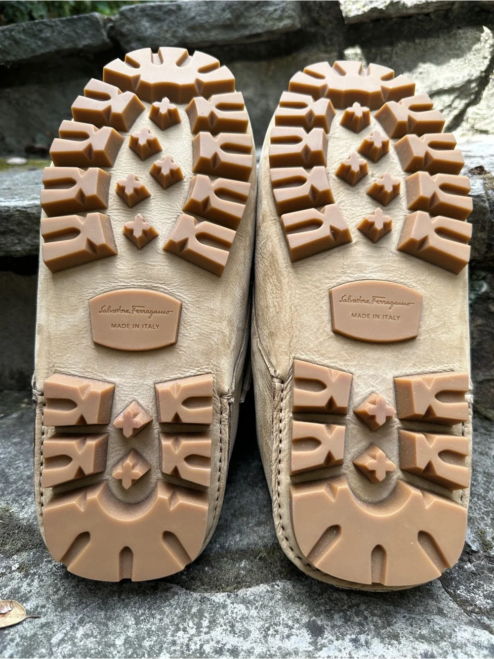 Salvatore Ferragamo Beige Suede Chukka Boots
